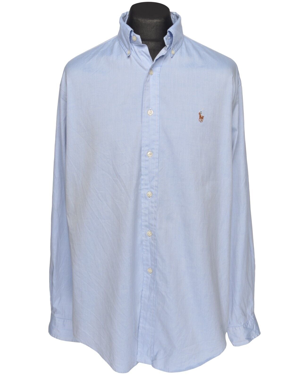 ralph lauren yarmouth dress shirt Ralph Lauren Yarmouth Dress Shirt Mens Size 16 White Yellow Stripe Pony Logo