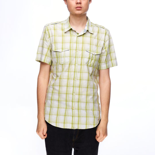 TED BAKER LONDON Shirt Green Check Cotton Men's Button Up Size 4
