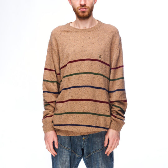 GANT Crew Neck Sweater Multicolor Striped Wool Men's Knit Jumper Size 2XL