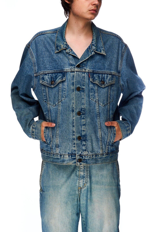 LEVIS Denim Jacket Blue Cotton Jeans Trucker Type 3Men's Size L