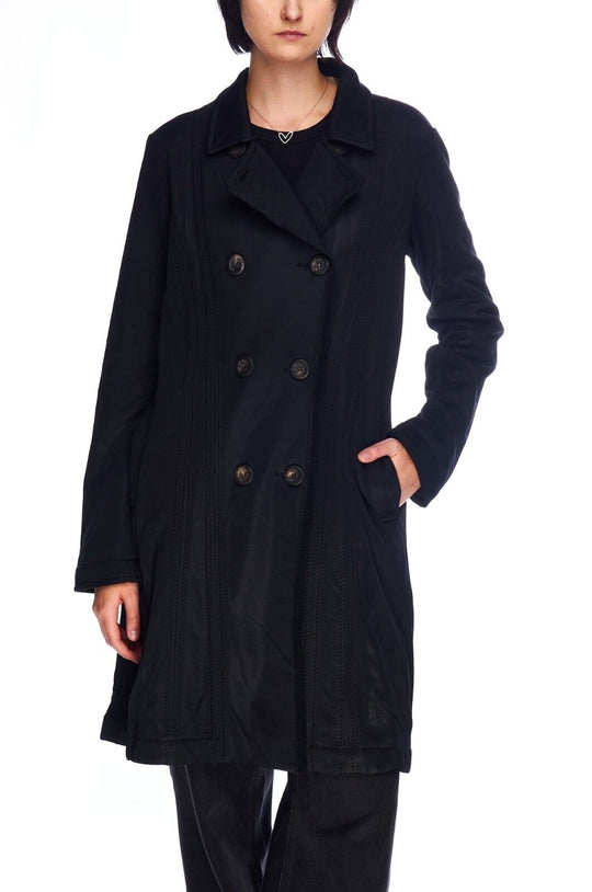 MARITHE FRANCOIS GIRBAUD Coat Black Women's Double Breasted Jacket Size 42