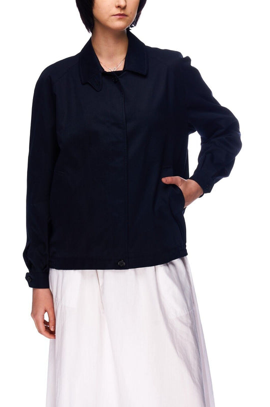 Vintage BURBERRYS Harrington Jacket Navy Cotton Women's Size 12