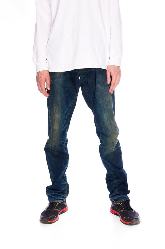 PRPS JapanJeans Navy Denim Faded Cotton Men's Trousers Size 34