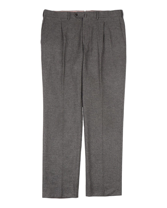 LORO PIANA Pleated Trousers Grey Cashmere Pants Men's Size 56 IT