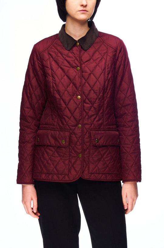 BARBOUR Saddleworth Quilt Jacket Burgundy Women's Size 8 US / 12 UK / 38