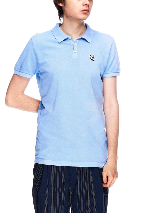 DSQUARED2 Faded Blue Pique Cotton Logo Men's  Polo Shirt Size L