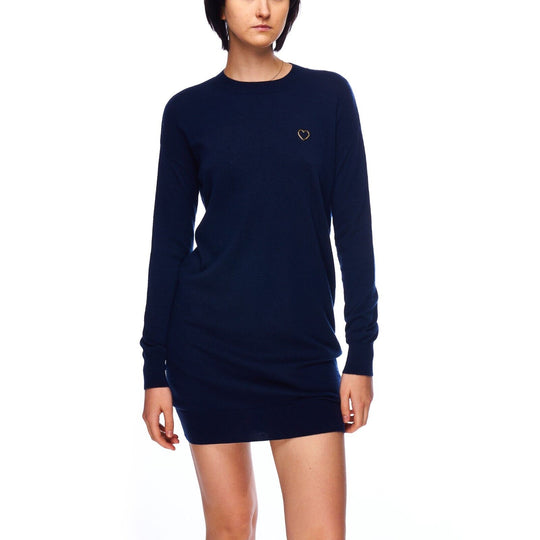 LOVE MOSCHINO Jumper Dress Navy Blue Cotton Womens Size 4 US 8 GB