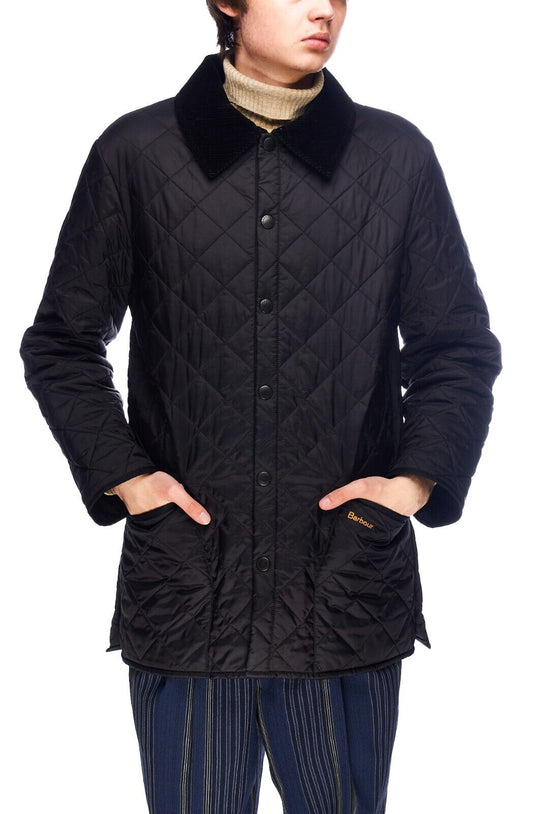 BARBOUR Liddesdale Jacket Black Utility Quilted Men's Size S