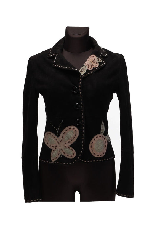 MOSCHINO Cheap & Chic Jacket Black Goat Leather Women's Blazer Size ~ 42IT / 8US