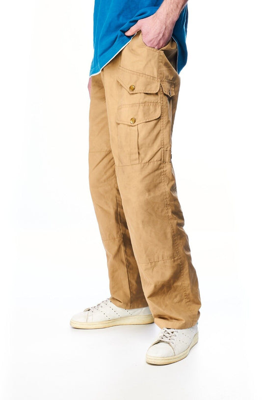 FJALLRAVEN Cargo Pants Beige Cotton Men's Outdoor Trousers Size 52