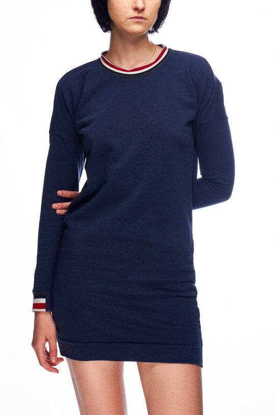 LACOSTE Dress Navy Multicolor Stripes Cotton Women's Tunic Size 34