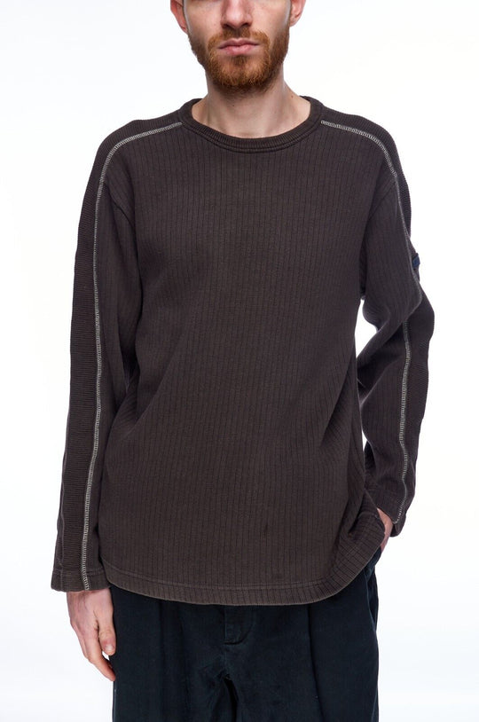 BEN SHERMAN Crew Neck Sweater Gray Cotton Men's Knit Jumper Size M