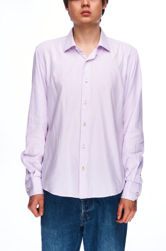 BALMAIN Dress Shirt Purple Cotton Men's Button Up Size 42