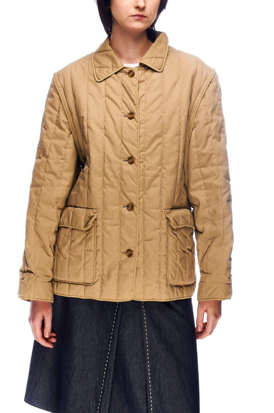 AQUASCUTUM Quilt Jacket Beige Women's House Check Lining Size ~14
