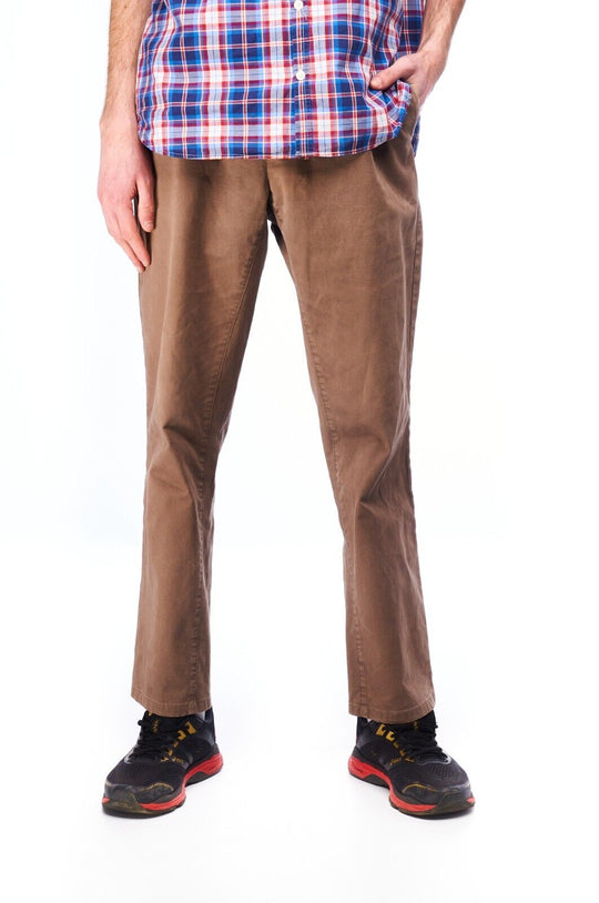 SUITSUPPLY Chino Pants Brown Cotton Men's Straight Leg Trousers Size 52