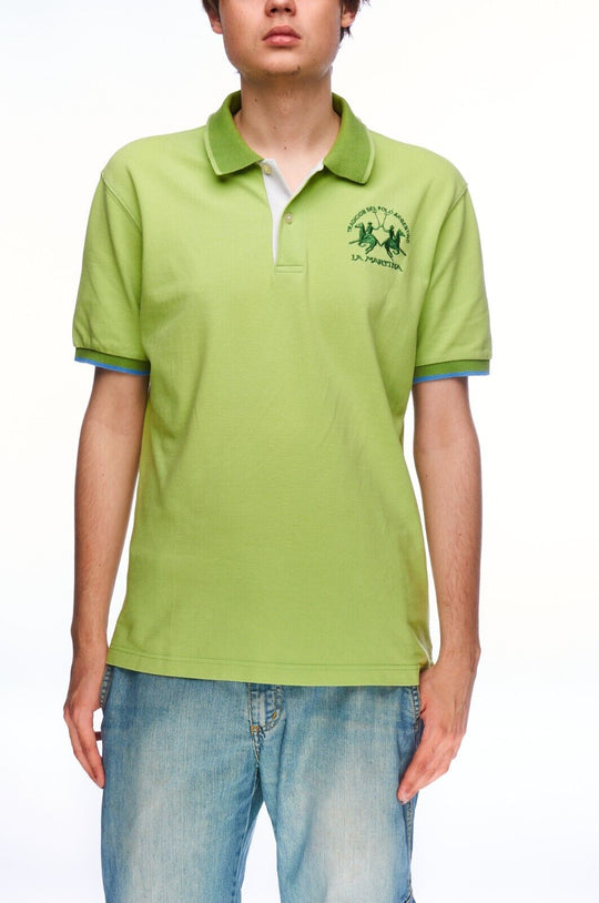 LA MARTINA Polo Shirt Green Cotton Short Sleeve Men's Size L