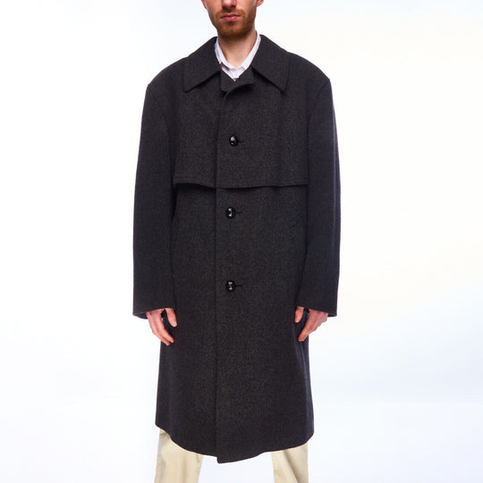 Vintage LODENFREY Coat Gray Wool Men's Long Jacket Overcoat Size 54