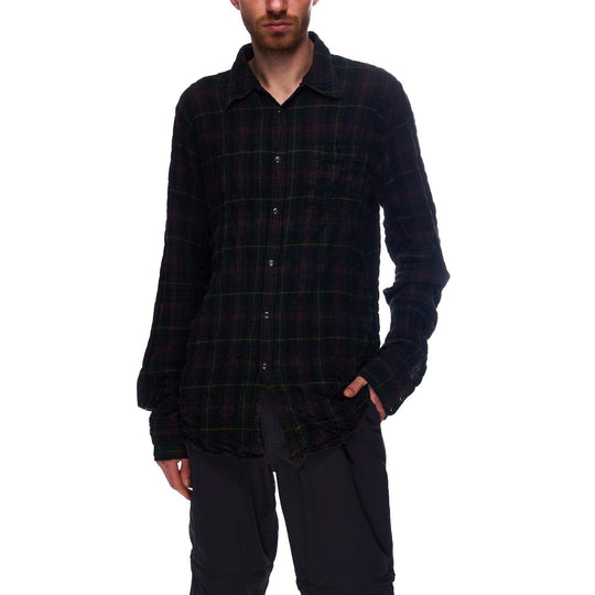 DSQUARED2 Shirt Crinked Cotton Check Snap Mens Size 52 / L
