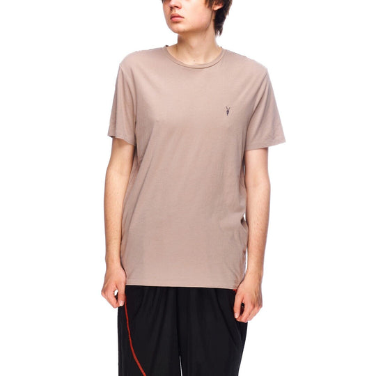 ALLSAINTS Brace Tonic Crew Tee Shirt Beige Melange Cotton Mens T-Shirt Size L