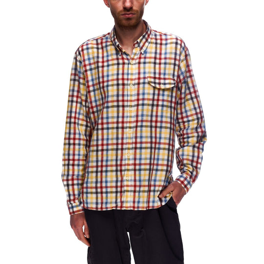 OLIVER SPENCER Multicolor Check Cotton Mens Shirt Size 15.5