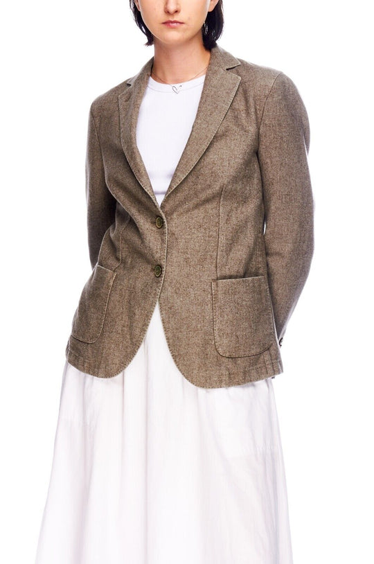 LBM Blazer Jacket Brown Wool Women's Unlined Sport Coat Size ~S