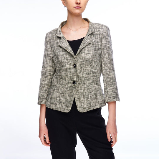 MAX MARA Blazer Jacket Gray Cotton Women's Size 10 US / 12 UK / 44 IT