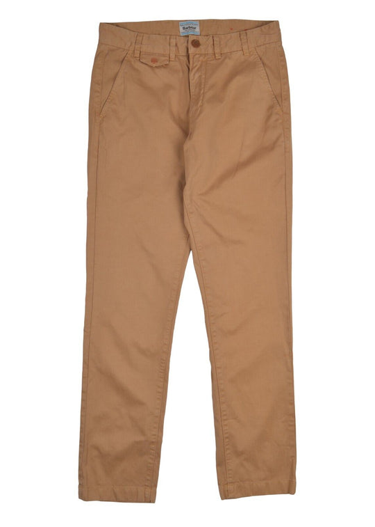 BARBOUR Pants Beige Cotton Mens Straight Leg Trousers Size 32 x 34