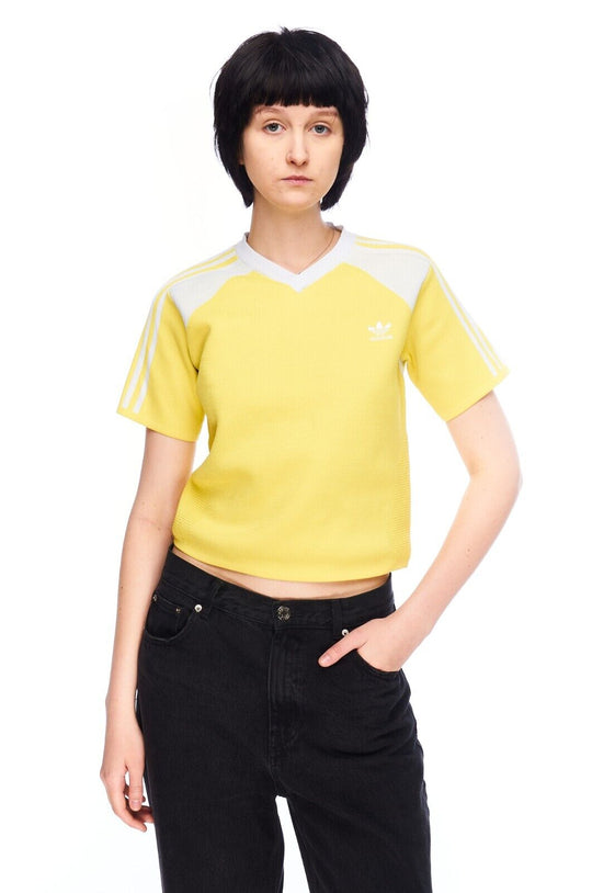 ADIDAS T-Shirt Yellow Women's Crop Top Size 18