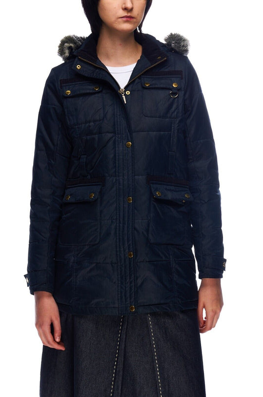 BARBOUR International Artic Parka Jacket Navy Kid's FibreDown Size XXL / 14-15 Y