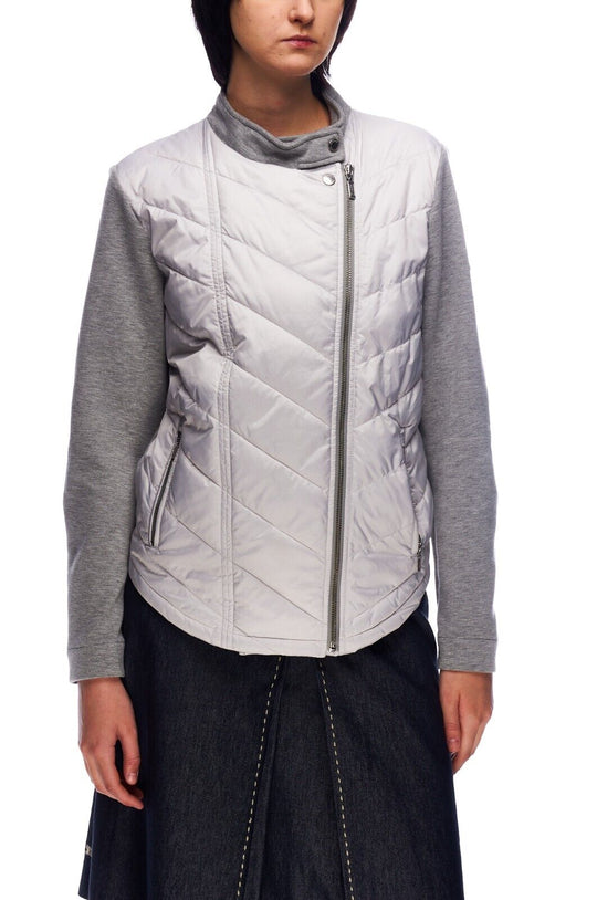 BARBOUR International Dunnet Sweat Jacket Gray Women's FibreDown Size 14 UK / 40