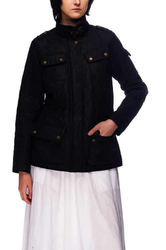 BARBOUR International Tourer Polarquilt Jacket Black Women's Size 12 UK / 8 US