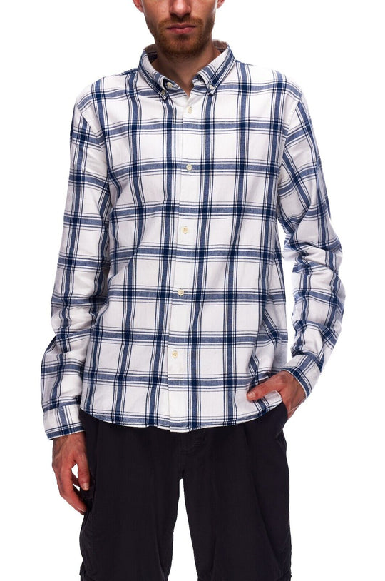 A.P.C. Shirt White Check Cotton Men's Button Down Size L