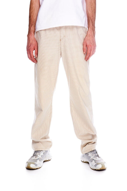 BOGNER Pants Beige Check Cotton Men's Straight Trousers Size 10 US Long