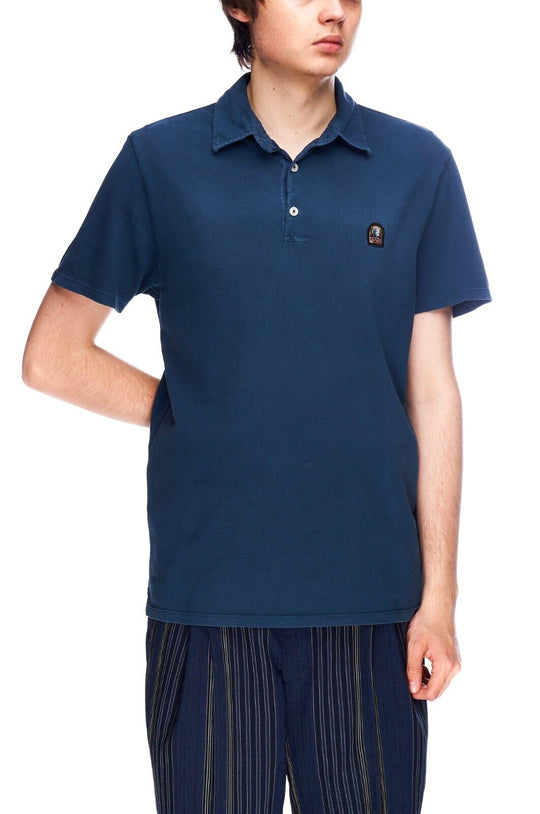 PARAJUMPERS Blue Pique Cotton Mens Polo Shirt Size M