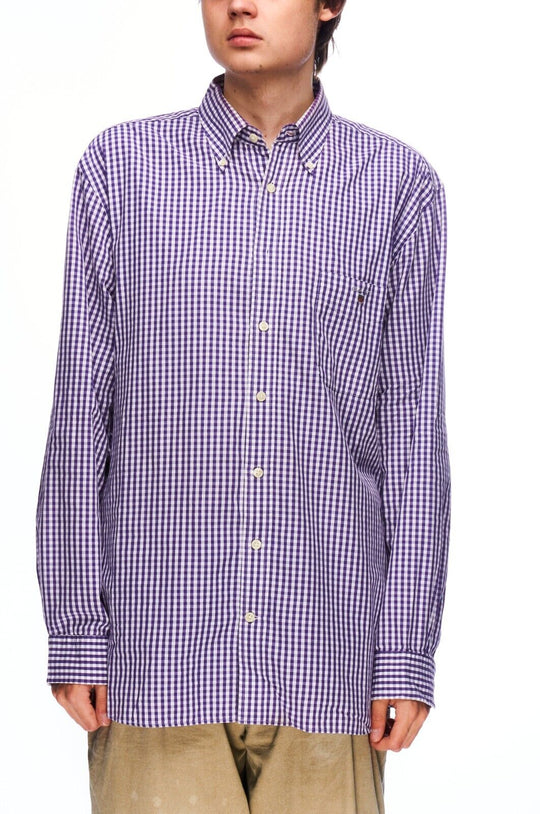 GANT Shirt Purple Check Cotton Men's Button Down Size L