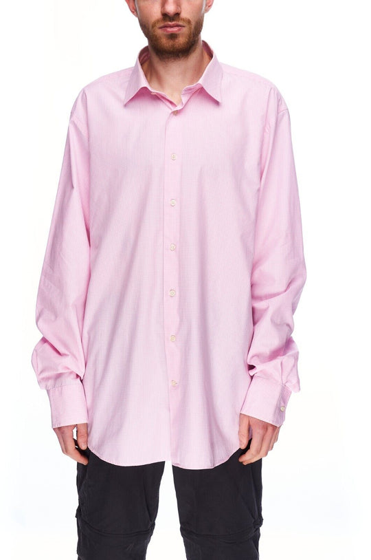 SUITSUPPLY Dress Shirt Pink Check Men's Button Up Size 44 / 7