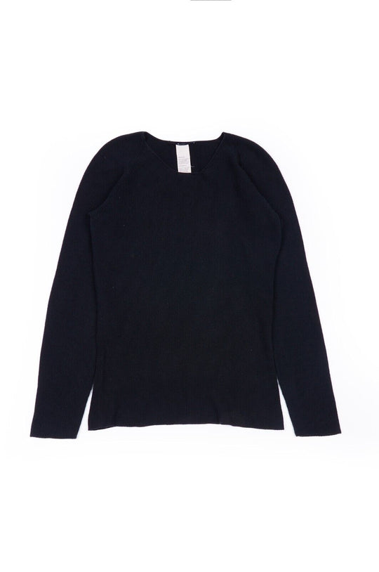 HANNIBAL Crew Sweater Black Waffle Cotton Mens Knit Jumper Size S
