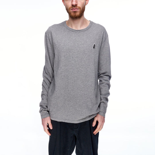 WOOD WOOD Sweater Gray Cotton Men's Logo Jumper Size ~ L