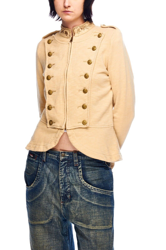 RALPH LAUREN DENIM & SUPPLY Officer Jacket Beige Cotton Women's Military Size L