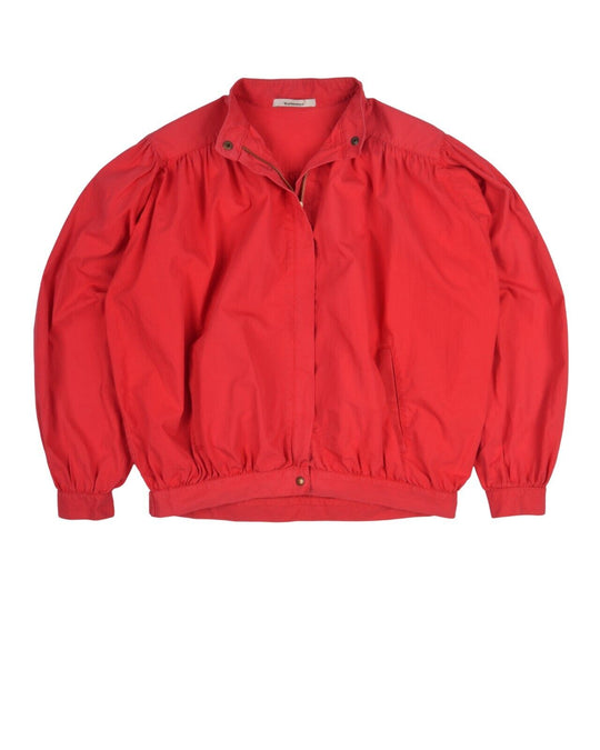 Vintage BURBERRYS Bomber Jacket Red Women's Band Collar Size 30
