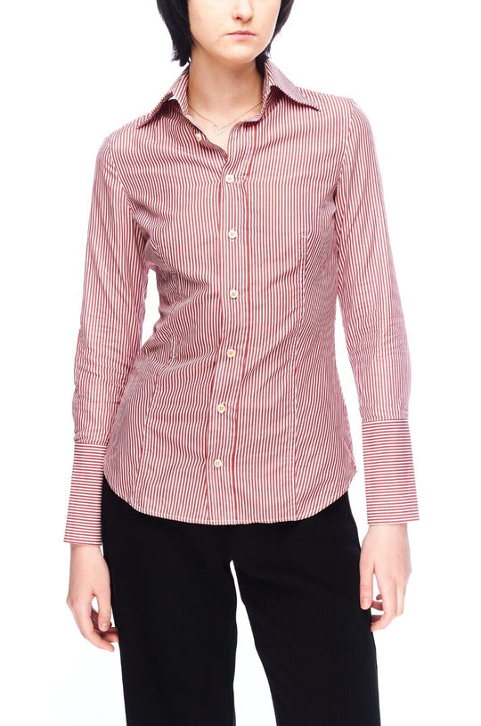 DSQUARED2 Shirt Red Stripes Women's Button Up Top Size 40