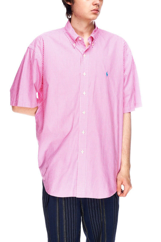 POLO RALPH LAUREN Shirt Pink Gingham Blake Cotton Check Mens Size L