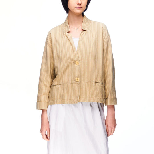 OSKA Blazer Jacket Beige Cotton Women's Lagenlook Size 2