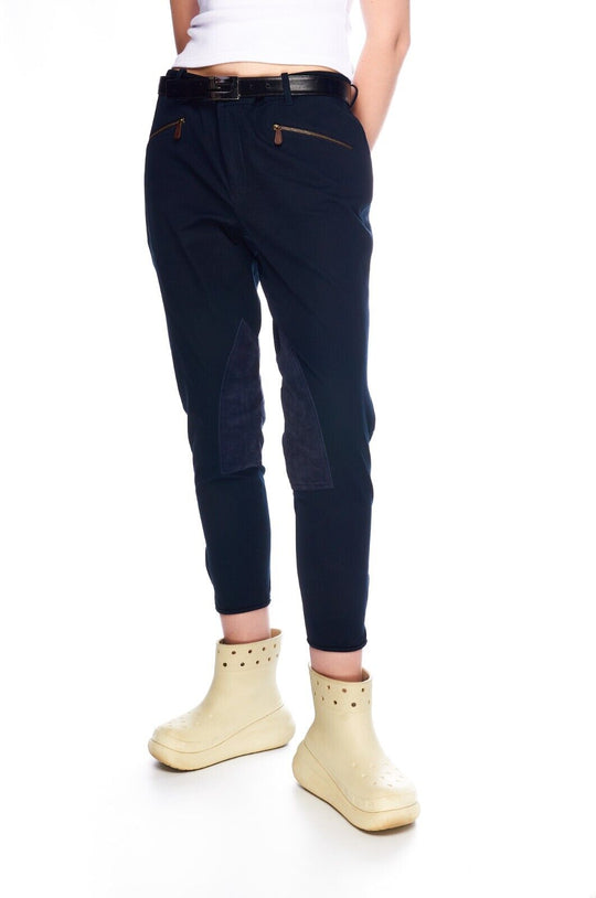 RALPH LAUREN Horse Riding Pants Black Cotton Women's Skinny Size 14