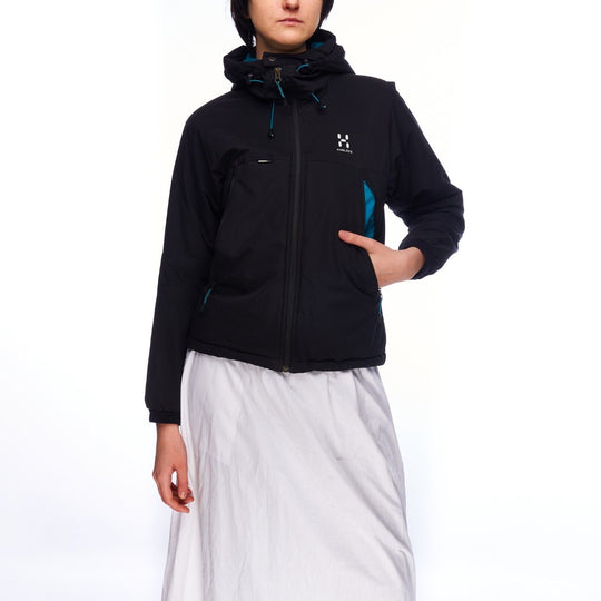 HAGLOFS Hooded Puffer Jacket Black Women's Insulated Outdoor Size XS