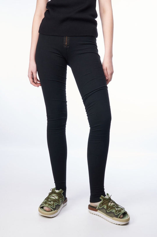 ACNE Reiki AW10 Leggings Pants Black Viscose Angora Women's Slim Fit Size S