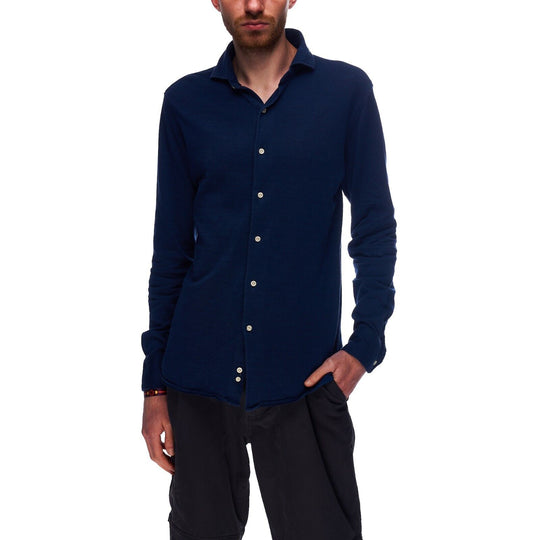 BOGGI Milano Shirt Blue Cotton Mens Regular Fit Size M