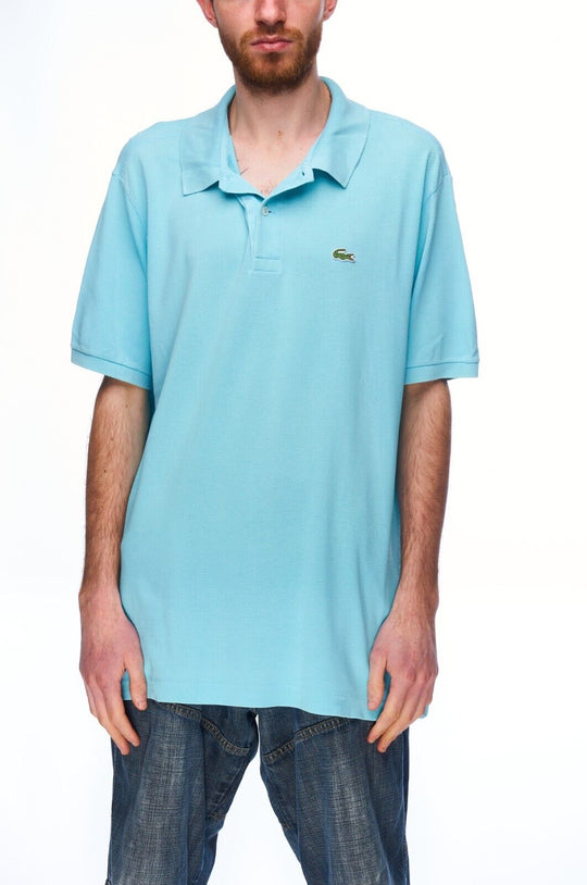 LACOSTE Polo Shirt Blue Pique Cotton Men's Short Sleeve Size 7 / 2XL