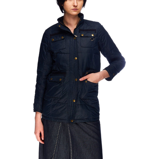 BARBOUR INTERNATIONAL Navy Multipocket FibreDown Artic Parka Jacket Sz 10 - 11 L