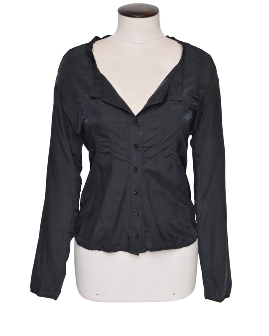 MARITHE FRANCOIS GIRBAUD Blouse Navy Women's Button Up Shirt Size 42 IT